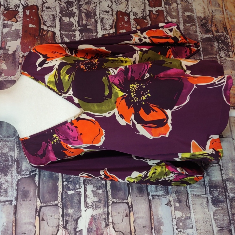 Trina Turk Silk Abstract Floral Print Pull-over Top